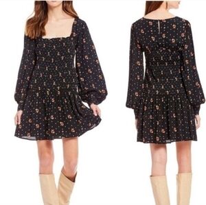 Free People Two Faces Floral Smocked Dress Size M